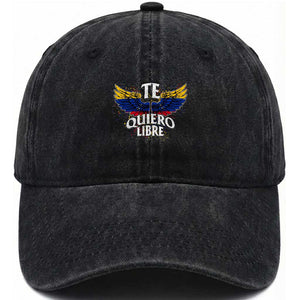 Venezuelan Pride Washed Cotton Baseball Cap Te Quiero Libre Venezuela Flag Wings TS11 Print Your Wear
