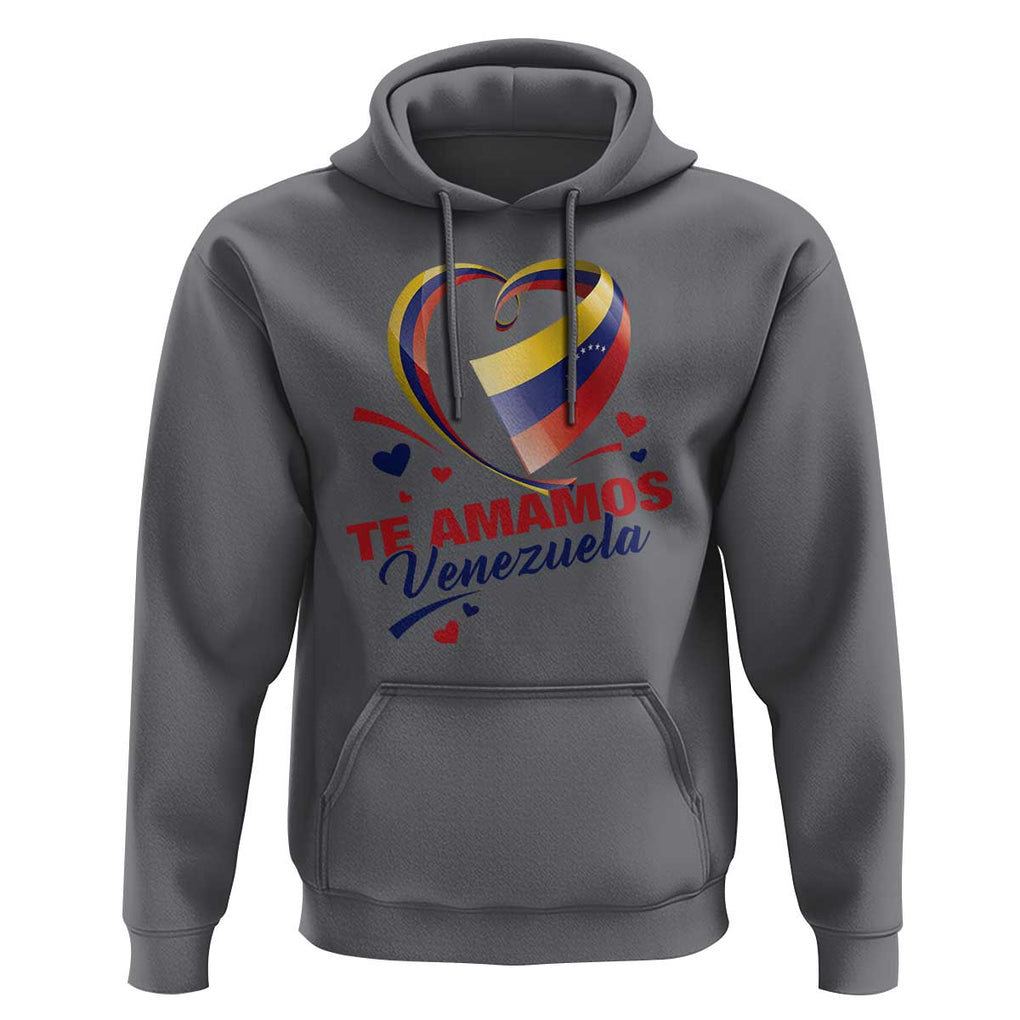 Venezuelan Pride Hoodie Te Amamos Venezuela Flag Heart TS11 Charcoal Print Your Wear