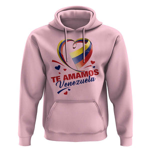 Venezuelan Pride Hoodie Te Amamos Venezuela Flag Heart TS11 Light Pink Print Your Wear