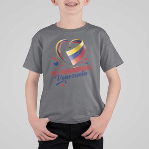 Venezuelan Pride T Shirt For Kid Te Amamos Venezuela Flag Heart TS11 Charcoal Print Your Wear