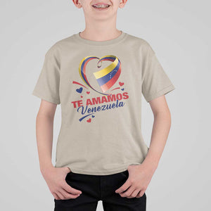 Venezuelan Pride T Shirt For Kid Te Amamos Venezuela Flag Heart TS11 Sand Print Your Wear