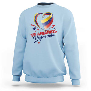 Venezuelan Pride Sweatshirt Te Amamos Venezuela Flag Heart TS11 Light Blue Print Your Wear