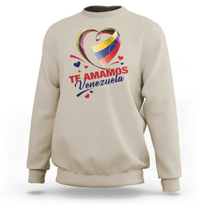 Venezuelan Pride Sweatshirt Te Amamos Venezuela Flag Heart TS11 Sand Print Your Wear