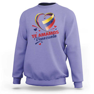 Venezuelan Pride Sweatshirt Te Amamos Venezuela Flag Heart TS11 Violet Print Your Wear