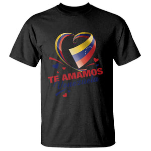 Venezuelan Pride T Shirt Te Amamos Venezuela Flag Heart TS11 Black Print Your Wear