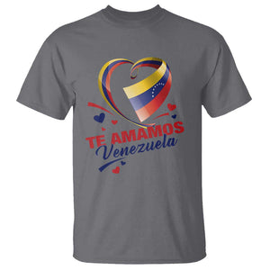 Venezuelan Pride T Shirt Te Amamos Venezuela Flag Heart TS11 Charcoal Print Your Wear