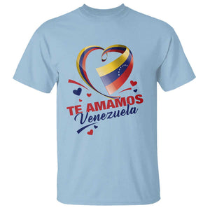 Venezuelan Pride T Shirt Te Amamos Venezuela Flag Heart TS11 Light Blue Print Your Wear