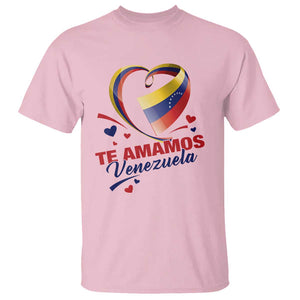 Venezuelan Pride T Shirt Te Amamos Venezuela Flag Heart TS11 Light Pink Print Your Wear