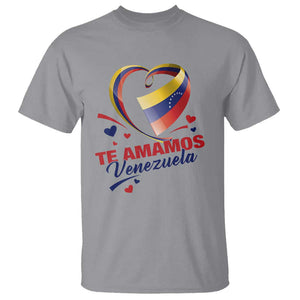 Venezuelan Pride T Shirt Te Amamos Venezuela Flag Heart TS11 Sport Gray Print Your Wear