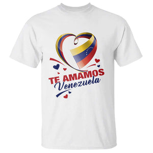 Venezuelan Pride T Shirt Te Amamos Venezuela Flag Heart TS11 White Print Your Wear