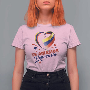 Venezuelan Pride T Shirt For Women Te Amamos Venezuela Flag Heart TS11 Light Pink Print Your Wear