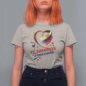 Venezuelan Pride T Shirt For Women Te Amamos Venezuela Flag Heart TS11 Sand Print Your Wear