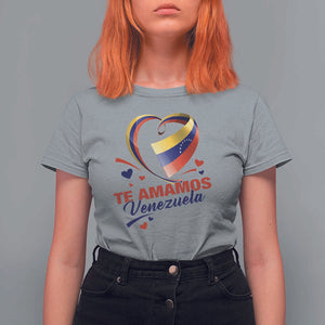 Venezuelan Pride T Shirt For Women Te Amamos Venezuela Flag Heart TS11 Sport Gray Print Your Wear