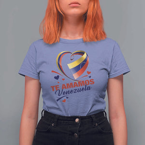 Venezuelan Pride T Shirt For Women Te Amamos Venezuela Flag Heart TS11 Violet Print Your Wear