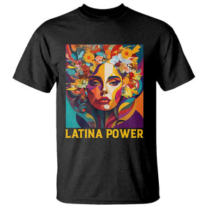 Latina Power T Shirt Hispanic Heritage Month Women Flowers Geometric Painting TS11 Black Print Your Wear