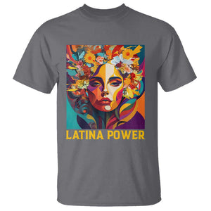 Latina Power T Shirt Hispanic Heritage Month Women Flowers Geometric Painting TS11 Charcoal Print Your Wear