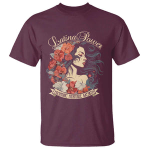 Latina Power T Shirt Hispanic Heritage Month Vintage Women Flowers TS11 Maroon Print Your Wear