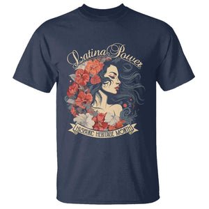 Latina Power T Shirt Hispanic Heritage Month Vintage Women Flowers TS11 Navy Print Your Wear