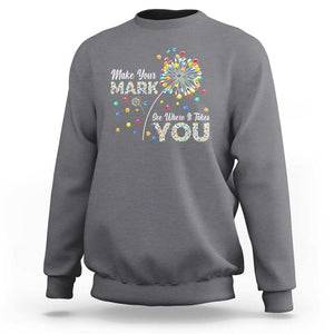 International Dot Day Sweatshirt Make Your Mark See Where It Takes Dandelion Dot TS11 Charcoal Print Your Wear