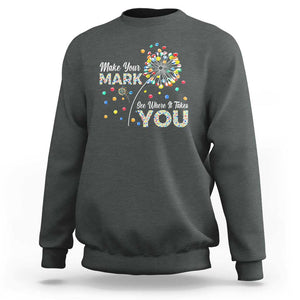 International Dot Day Sweatshirt Make Your Mark See Where It Takes Dandelion Dot TS11 Dark Heather Print Your Wear