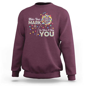 International Dot Day Sweatshirt Make Your Mark See Where It Takes Dandelion Dot TS11 Maroon Print Your Wear