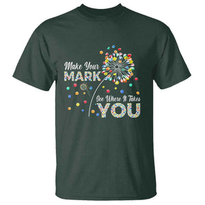 International Dot Day T Shirt Make Your Mark See Where It Takes Dandelion Dot TS11 Dark Forest Green Print Your Wear