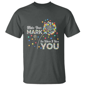 International Dot Day T Shirt Make Your Mark See Where It Takes Dandelion Dot TS11 Dark Heather Print Your Wear