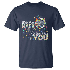 International Dot Day T Shirt Make Your Mark See Where It Takes Dandelion Dot TS11 Navy Print Your Wear