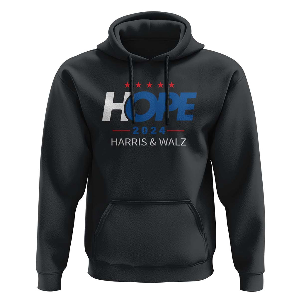 Harris Walz 2024 Supporter Hoodie Hope Ope Presidential Election Stars TS11 Black Print Your Wear