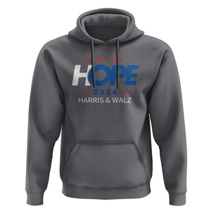 Harris Walz 2024 Supporter Hoodie Hope Ope Presidential Election Stars TS11 Charcoal Print Your Wear