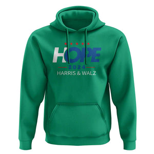 Harris Walz 2024 Supporter Hoodie Hope Ope Presidential Election Stars TS11 Irish Green Print Your Wear