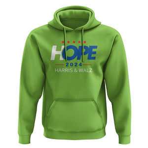 Harris Walz 2024 Supporter Hoodie Hope Ope Presidential Election Stars TS11 Lime Print Your Wear