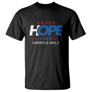 Harris Walz 2024 Supporter T Shirt Hope Ope Presidential Election Stars TS11 Black Print Your Wear