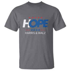 Harris Walz 2024 Supporter T Shirt Hope Ope Presidential Election Stars TS11 Charcoal Print Your Wear