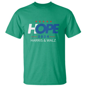 Harris Walz 2024 Supporter T Shirt Hope Ope Presidential Election Stars TS11 Irish Green Print Your Wear