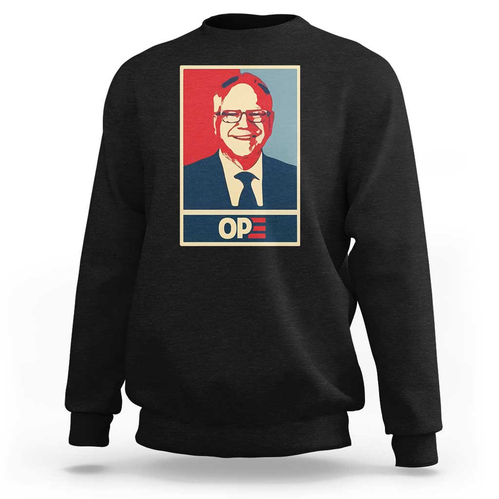 Harris Walz 2024 Sweatshirt Ope Tim Presidential Election Portrait TS11 Black Print Your Wear