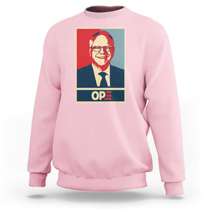 Harris Walz 2024 Sweatshirt Ope Tim Presidential Election Portrait TS11 Light Pink Print Your Wear