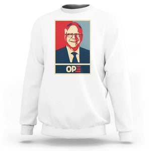 Harris Walz 2024 Sweatshirt Ope Tim Presidential Election Portrait TS11 White Print Your Wear