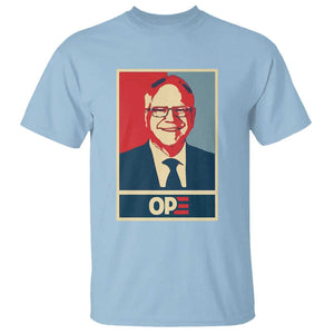 Harris Walz 2024 T Shirt Ope Tim Presidential Election Portrait TS11 Light Blue Print Your Wear