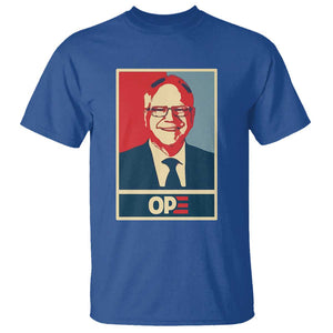 Harris Walz 2024 T Shirt Ope Tim Presidential Election Portrait TS11 Royal Blue Print Your Wear