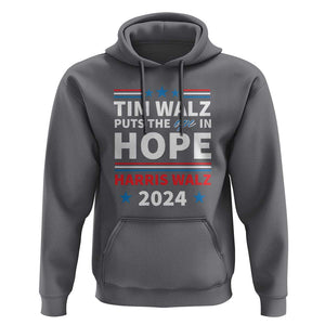 Harris Walz 2024 Supporter Hoodie Tim Walz Puts The Ope In Hope Stars TS11 Charcoal Print Your Wear