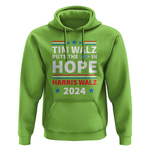 Harris Walz 2024 Supporter Hoodie Tim Walz Puts The Ope In Hope Stars TS11 Lime Print Your Wear