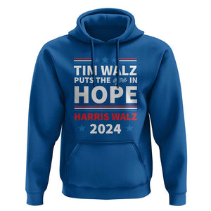 Harris Walz 2024 Supporter Hoodie Tim Walz Puts The Ope In Hope Stars TS11 Royal Blue Print Your Wear