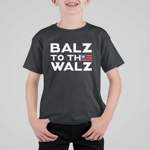 Funny Harris Walz Supporter T Shirt For Kid Balz To The Walz American Flag TS11 Black Print Your Wear