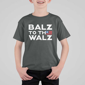 Funny Harris Walz Supporter T Shirt For Kid Balz To The Walz American Flag TS11 Dark Heather Print Your Wear