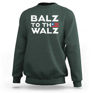 Funny Harris Walz Supporter Sweatshirt Balz To The Walz American Flag TS11 Dark Forest Green Print Your Wear