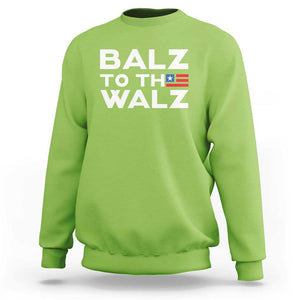 Funny Harris Walz Supporter Sweatshirt Balz To The Walz American Flag TS11 Lime Print Your Wear