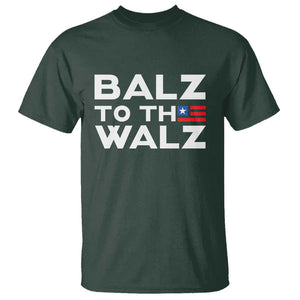 Funny Harris Walz Supporter T Shirt Balz To The Walz American Flag TS11 Dark Forest Green Print Your Wear