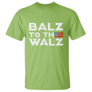 Funny Harris Walz Supporter T Shirt Balz To The Walz American Flag TS11 Lime Print Your Wear