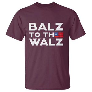 Funny Harris Walz Supporter T Shirt Balz To The Walz American Flag TS11 Maroon Print Your Wear